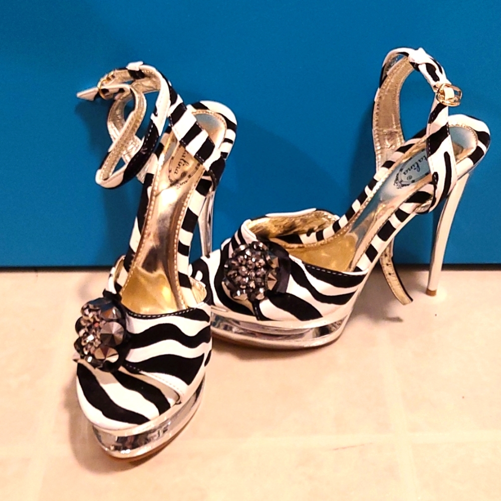 Italina zebra heels